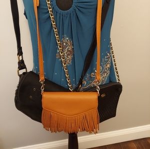 CAMEL Fringe Wallet Crossbody